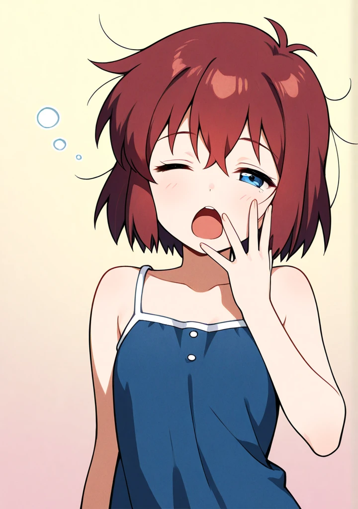 1 girl,heart-shaped pupils,toenails,hands on own face,Red hair,purples eyes,(blush:1.1),white choker ,trunk,shivering,sweat,sweatdrop,heart,(speed lines:1.1),medium breasts, ((Heavy breathing:1.3)), Amemos, heart, top cut, glad, Androgynous face smile