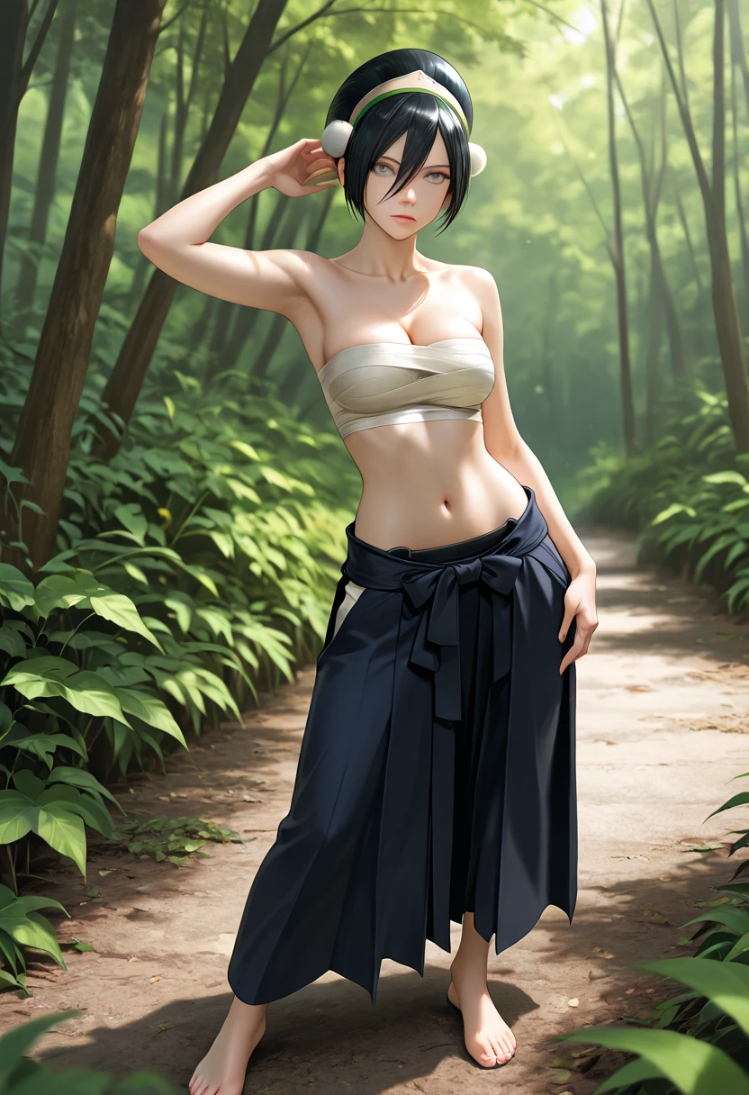 (((nffsw))), (((masutepiece))), (((8K))), (((hight resolution))), (((Photorealistic))), (((Cinematic lighting))), god rays, Zoom Layer, (((FULL BODYSHOT))), F/4.0, canon, Shiny skin,Detailed skin,Detailed face, Detailed eyes,  nakeness, Bare chest, No top, Beautiful divine messenger girl in the Japan,Black Short Bob Hair, Path through the mysterious forest, White kimono, hair adornments, Taking off your kimono, White bra visible, White panties are visible, Innocent face