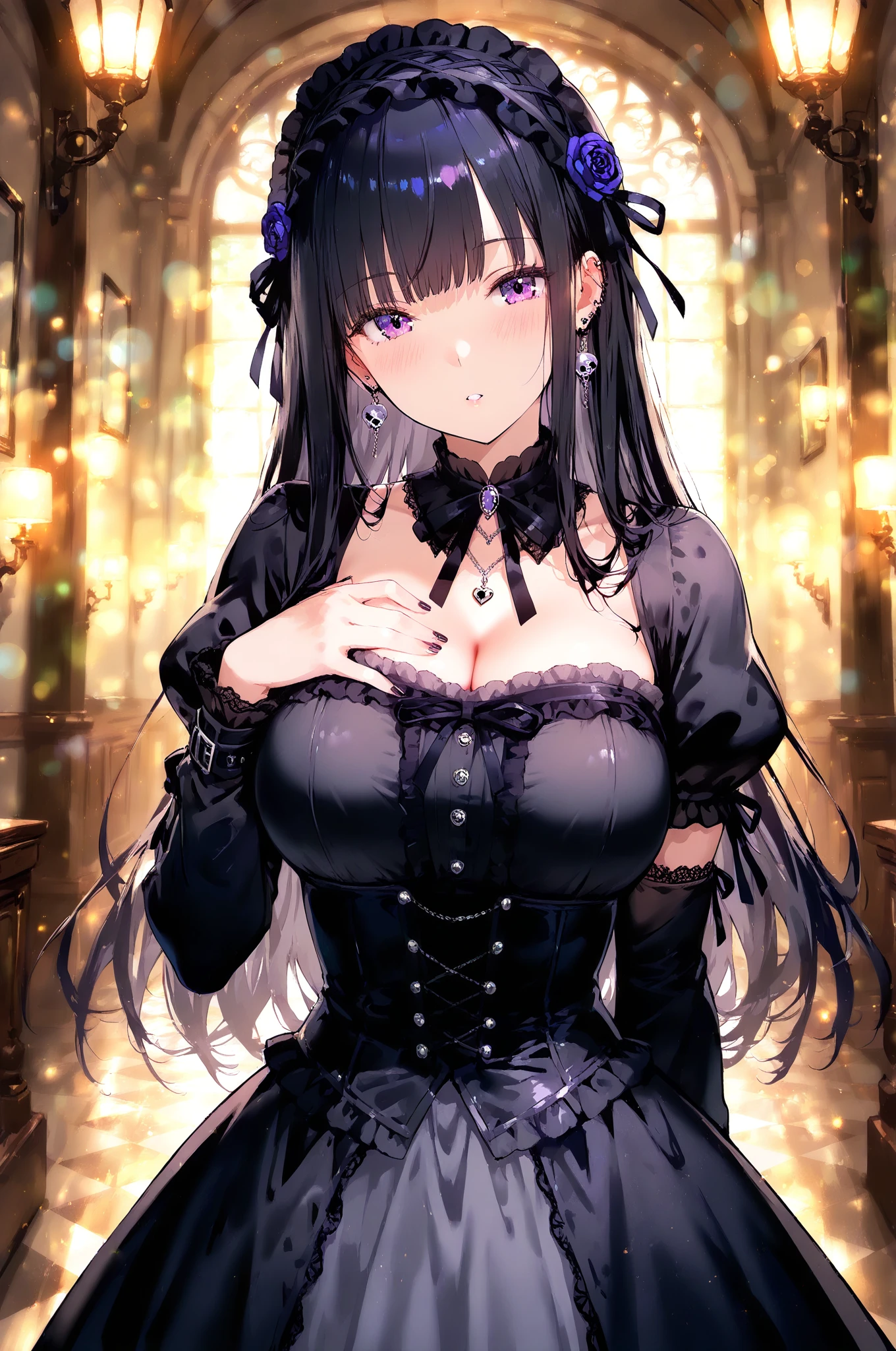 1 girl, mysterious expression, sharp eyes, long flowing black hair, gothic costume, enigmatic smile, pale complexion, Elegant Features BREAK Dramatic High Angle Shot, (bird&#39;s eye view:1.2), symmetrical configuration, Pure white monochrome, deep shadow, subtle highlights, Unforgettable mood, Artistic details BREAK ancient cathedral, stained glass window, Ornate pillars, flickering candle, fantastic atmosphere, Secret Whispers, timeless beauty, disorganized, High resolution, Individuality, masterpiece,swimsuit、restraint、Ahegao、Completely naked、big breasts、big breasts、restraint、rape