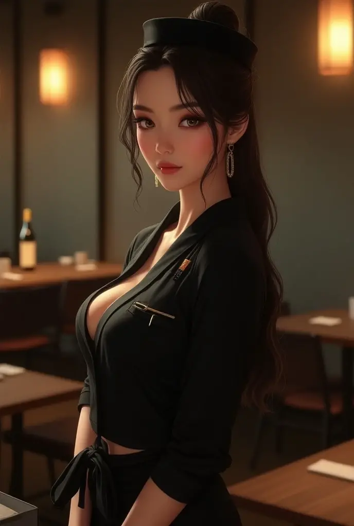 Woman in the Caffe wants to fuck, beautiful body