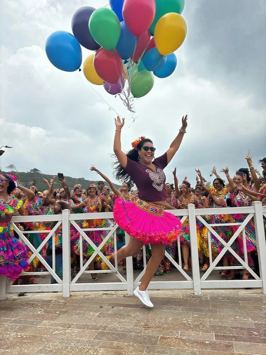 Cartoon Flower girl dancing 
