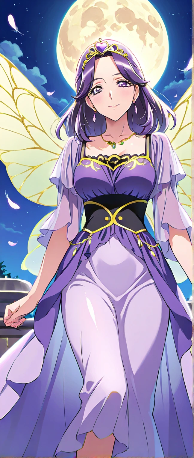 ((anime artstyle)),(Masterpiece),(Best Quality), (Super Detail),((Very Delicate and Beautiful)),Focus on character,Dynamic Angle,Looking at viewer,((Solo)),standing,((full body)),((one fairy tale princess in gorgeous ball gown with voluminous skirt)),detailed face and eyes,(fairy wings),jewel-like eyes,((Very Long voluminous Hair)),gorgeous embroidery and lace,See-through,ornate ruffles,(Gorgeous jewelry ornaments),luxury hair ornament,luxury tiara with jewels,(gigantic breasts,Long breasts),(outdoor,fairy tale forest),fairy tale atmosphere,full body,(((jeweled gorgeous ball gown with voluminous skirt))),