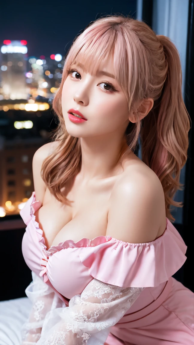 high resolution、background、looking at the camera、High heels、ponytail、Blonde、Pink clothes、Leopard print clothes、blue eyes、On all fours、pantyhose、Attractions、Laughter、Angle from below、huge 、Narrow waist、new york、1 person、Sexy clothes、Flashy colors、Skirt、See through、耳Nipple Ring、necklace、bracelet、Captivating eyes、Slender、bar counter、Dimly lit room、Graceful seduction pose、Gorgeous Young Japanese Woman、Gorgeous Model、Sexy Girls、Various seduction poses、Beautiful woman

