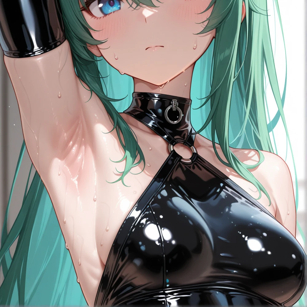 sea witch painting, Long Green Hair, evil, evil党, She is coming to you, Close-up, Dark Ocean,( In the water:1.1), lightning, Bright Eyes, Wearing a dress made of algae, Tentacles, octopus, (Close-up:1.3)