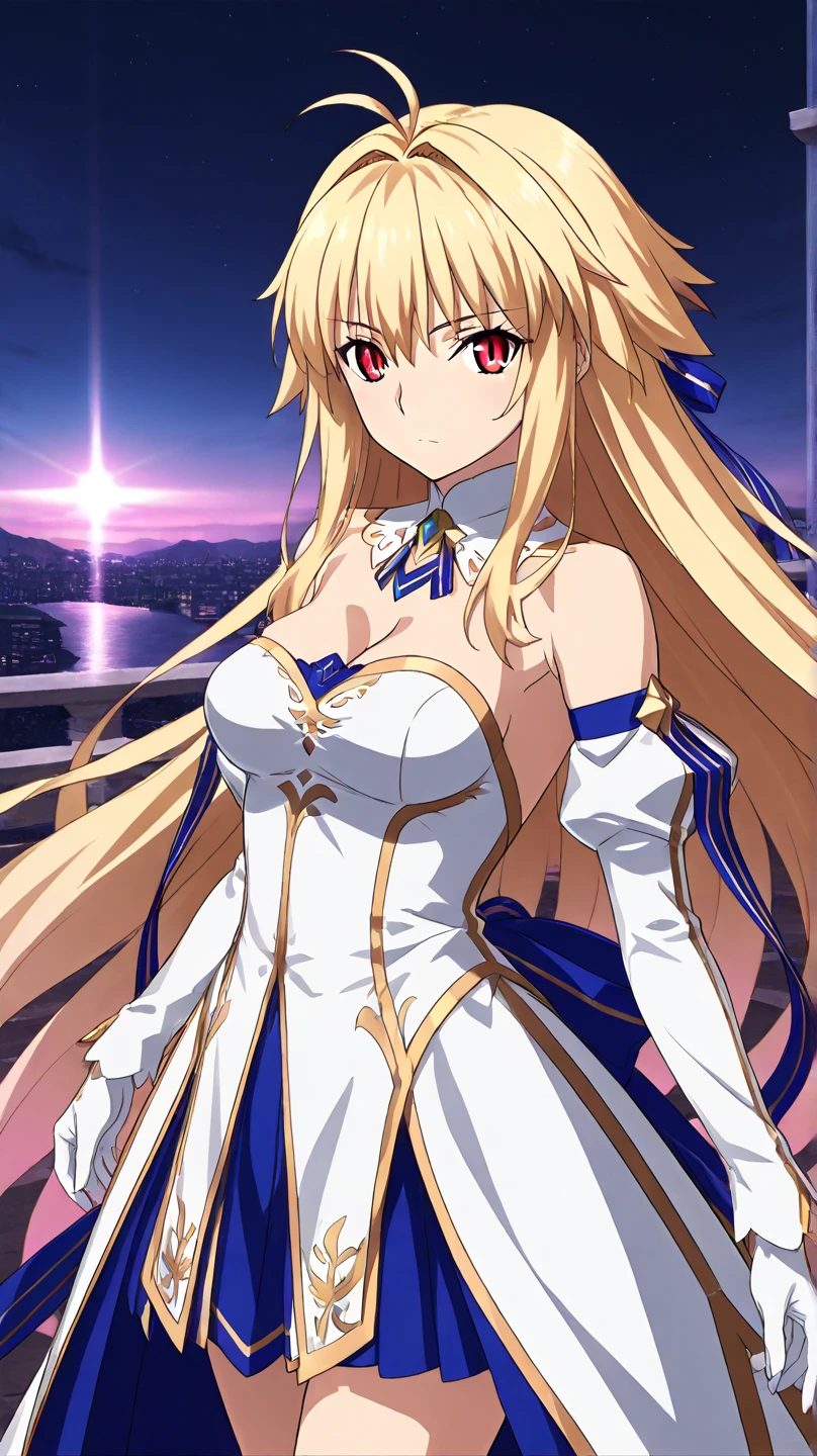 ((Highest quality)), ((masterpiece)), (detailed), （Perfect Face）、The woman is Tearju, a blonde with medium-long hair and green eyes, wearing a transforming heroine costume, and posing perfectly as the transforming heroine with a cheerful and happy smile.