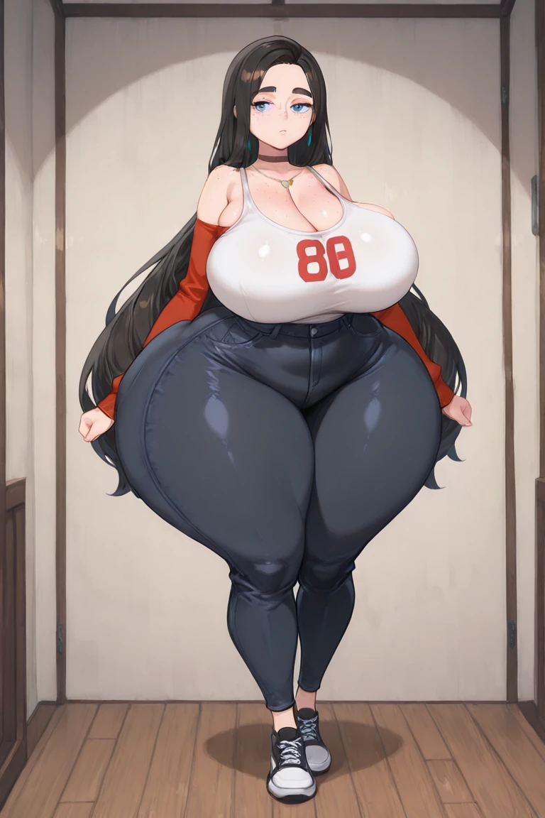SFW, (huge breasts), slim waist, curvy figure, 1girl, topheavy, front view