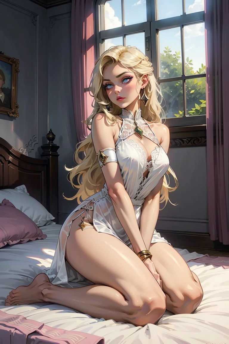she-ra at 18 years old nude at the bed, open legs, pubic hair