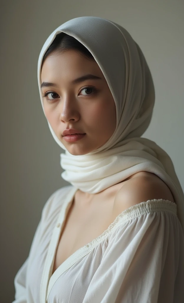 (((Leopard Pattern))), ((Lace V-neck ice silk nightdress)), (((((HALF BODY PORTRAIT))))), ((FLAT CHEST:1.6)), ((Lace)), ((CYNIC FACE EXPRESSION:1.24)), masutepiece, High quality, UHD 32K, Realistic face, Realistic skin feeling , A Japanese Lady, 5 matured lady, , Very cute and baby-like face, (((FLAT CHEST))), (Night time at forest), ((look In front at the camera and SADNESS)), (((CUTE GIRL))), ((WHITE FLUORESCENT LIPS)), ((Floral Pattern)) little wearing lingerie, dark night background , black forest night, horror scary place, (from behind up), ((((HIJAB STYLISH)))