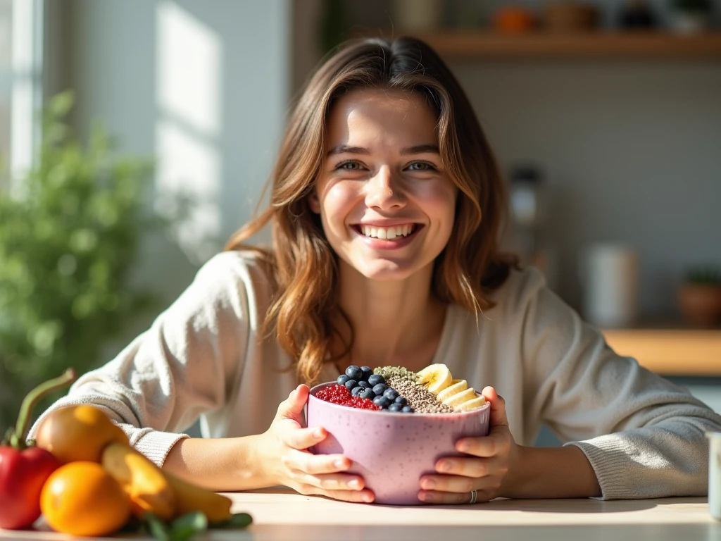 (photorealism:1.2)make a moodboard Person eating oatmeal Golden brown (for cereals and granola)
bright red (for strawberries)
Navy blue (for blueberries)
Beige natural o blanco (to put a palette of colors on the same level