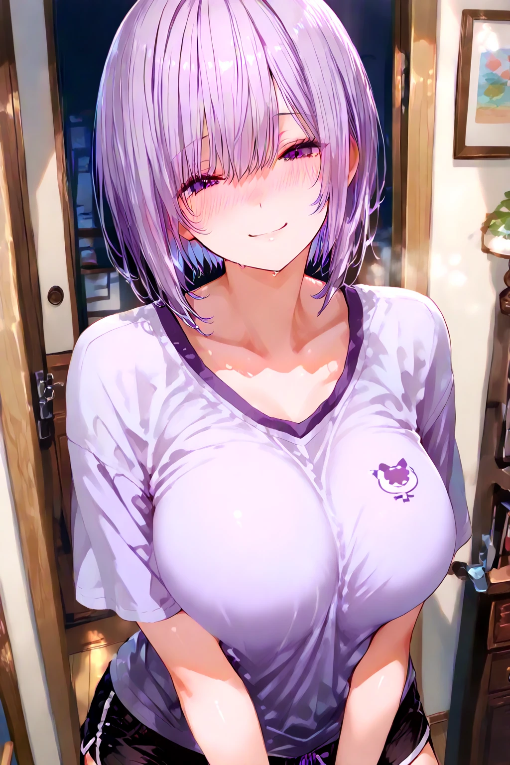 (((((Completely naked masturbation behavior Breast milk overflowing from nipples))))) ((((classroom Showing nipples woman器を見せる Hot face)))) (((Gray Hair short hair blue eyes woman sexy Teasing the nipples))),((sunlight Run)),(smile),Open your mouth Shining Background Shining Edges