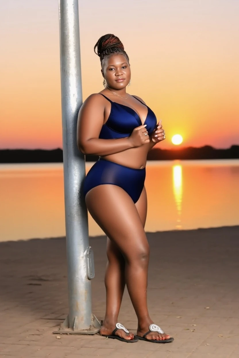 Real photo of a beautiful 40-year-old black woman, avec un foulard bleu, Porter une robe kente, Female,Femme noire, seulement, huge breasts, charme, realistic skin, realistic face, cheveux longues blanche, sauvage, autoritaire, Berceau, Accroupi, legs apart, (sexy lingerie ), lingerie noire, (Lingerie transparente), lingerie en dentelle, (Breasts and vaginal labia are visible through underwear: 1.5), visible nipples, cheveux courts couleur caramel , Excited, provocateur, extase, very much (beautiful detailed eyes), (Best quality), (super detailed), (Masterpiece), (wallpaper), (Detailed face), seulement, (pose dynamique), 1 , femme noire mature ,chaise noire, , heterochromic eyes, small moles under the eyes, ((Tablier court)), gros seins, long legs spread, (Orteils de chameau),