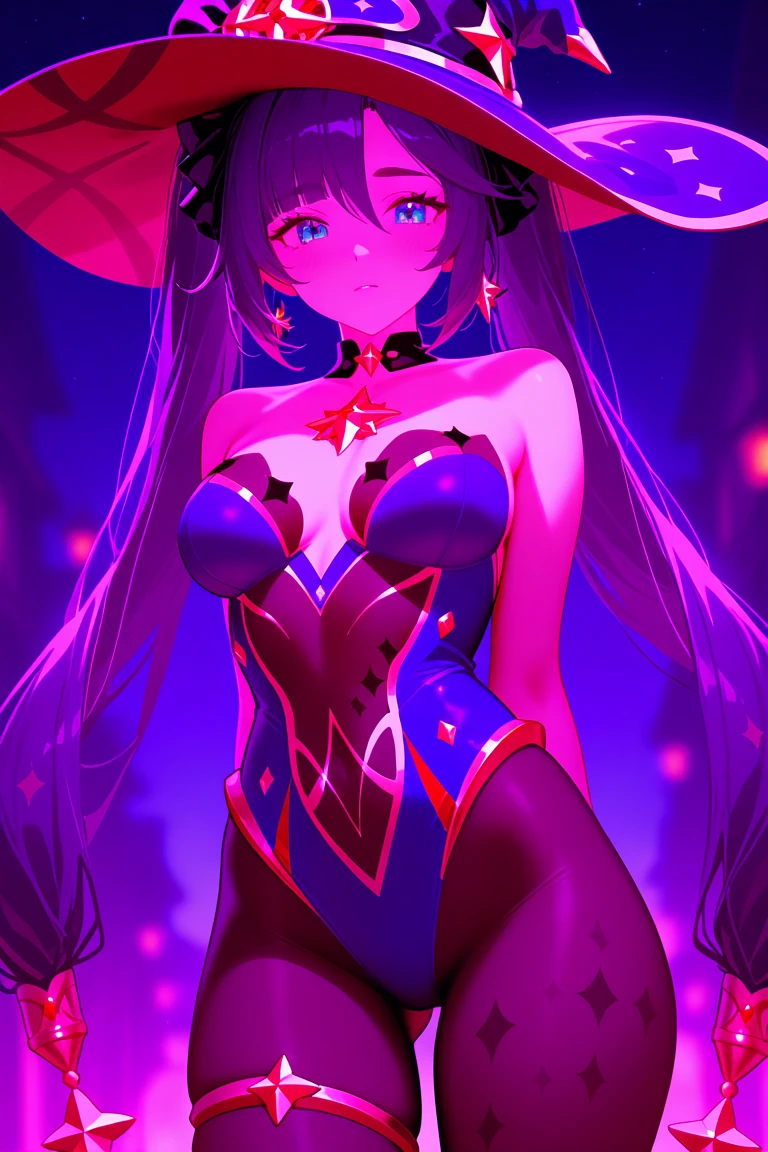 1 mature beautiful woman,(Highest quality,Extremely detailed depiction,Incredibly absurd high resolution,Anatomically accurate depiction,Curvy Legs),(Glowing Skin,Shiny skin),(Bewitching witch),(Sexy witch costume,latex,Black Pantyhose,Luxury accessories,Earrings,necklace,Bracelet),eyelash,(Pink Eyes,Half-closed eyes:1.3,Crazy Eyes,There is cleavage in the chest,Wicked Smile,Glossy lipstick,Flashy makeup,eye shadow,eyeliner,mascara,Seductive gestures),whole body