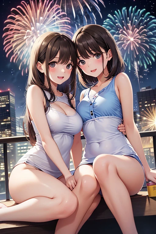 (Very detailed,High resolution,masterpiece:1.2）Japanese、Night view, Starry Sky、milky way、七夕の竹飾り Light brown hair. Big fireworks、(Highest quality:1.2), Elementary and junior high school studenticro、乳Very detailedな, High resolution, masterpiece:1,2, Vivid and colorful,, Professional Lighting, Physically Based Rendering, Flat Color:0.8, Detailed illustrations, realism:1.37, Makoto Shinkai style, Your name style, Light brown hair, Elegant update,ponytail, Hairstyles such as chignon, Laugh together, Dynamic pose, Selfie, Full body older sister、。naked、Show off your full breasts, Areola、Nipples、I love you 、Bitch、Obscene、Small breasts、Pubic hair is visible、Genitals are visible、The whole body is visible、Anime Drawings、figure。The whole body is visible、All naked、There are many children