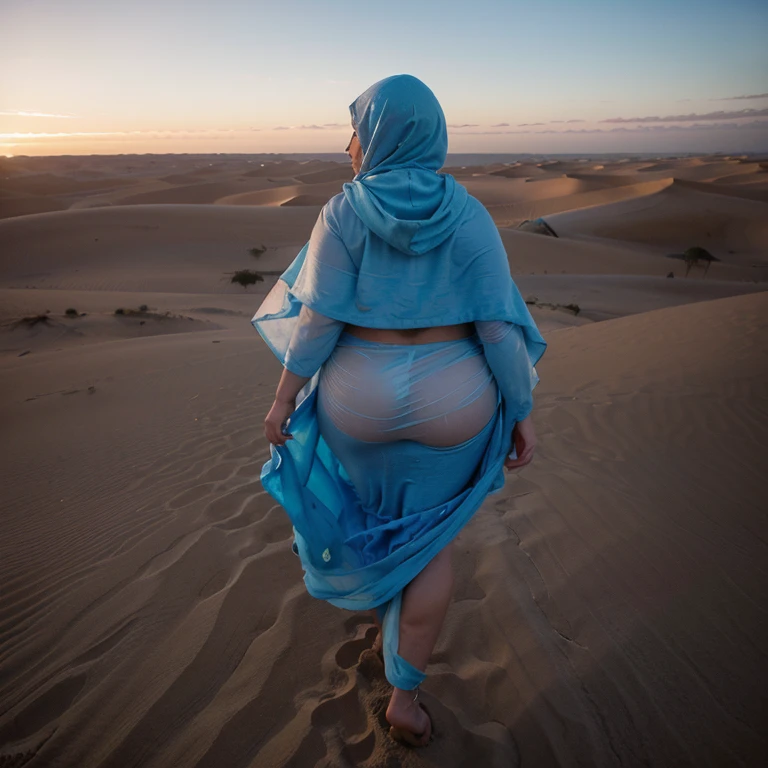 bbw woman, (blowing long hijab), walking on top of Sahara sand dune, ((looking at sunset view)), from behind, (face hidden), (((Moroccan flag in wind))), breeze, ((dark maroon sunset)), (red sheer tight abaya), (((big curvy hips))), shimmer, (flowing red kaftan), natural skin, 24mm, 4k, soft cinematic light, RAW photo, photorealism, photorealistic, intricate, elegant, highly detailed, sharp focus, ((cinematic look)), soothing tones, insane details, intricate details, hyperdetailed, low contrast, soft cinematic light, dim colors, exposure blend, hdr, faded, (epic), sexy, magical