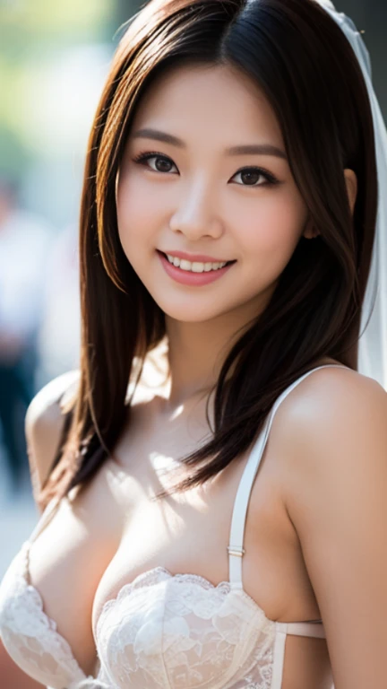 ((Best Quality, 8K, Masterpiece:1.3)), Focus: 1.2, Perfect Body Beauty: 1.4, Buttocks: 1.2, ((Layered Haircut, Breasts: 1.2)), (Wet Clothes: 1.1), (Rain, Street:1.3), Bandeau Dress: 1.1, Highly Detailed Face and Skin Texture, Fine Eyes, Double Eyelids, Whitening Skin, Long Hair, (Shut Up: 1.3), Smile