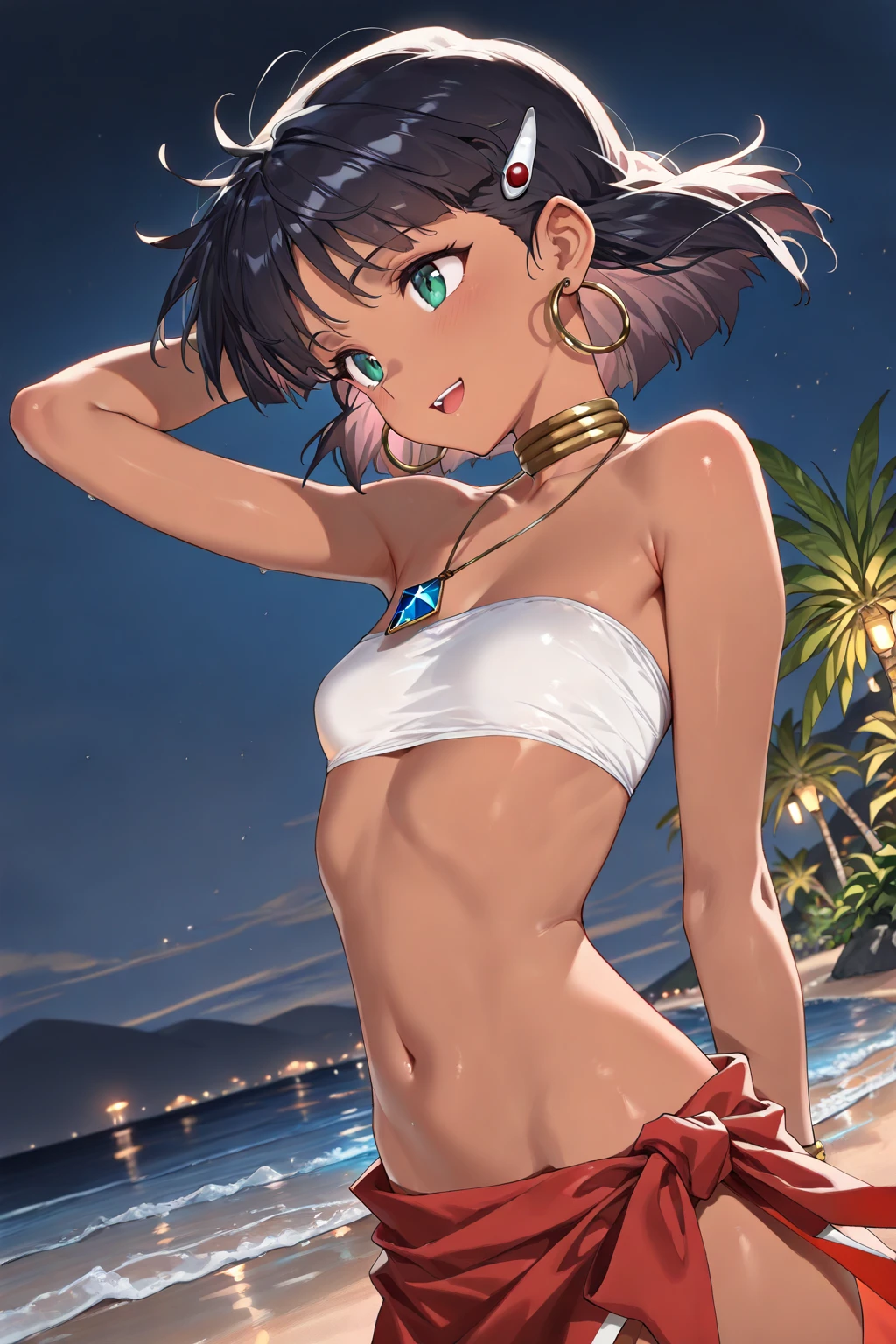 （8K、Raw photography、top-quality、​masterpiece：1.2）、（realisitic、Photorealsitic：1.37）、sankta。louis\(luxurious wheels\)\(azur lane\),1girl in,(K-pop idols),(Griariss of Love:1),hair adornments,portlate,(Reflective and shining micro bikini:1.1),a necklace,Pink glowing lipstick、Blue glowing nails,cute little,Cityscape、natta、turning off lights、wet​、Black light illumination、Photon mapping、physically-based renderingt、Night Pool、Water light reflects off the body、Ride the float、Gold accessories all over the body、Gold ornaments、Lots of piercings、gals、make - up、