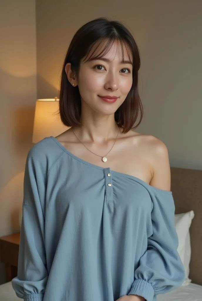 ((Best quality, 8k, Masterpiece :1.3)), 1girl, Pretty woman with slender abs :1.3, (Medium-short hair, Huge breasts :1.2), Cardigan :1.1, Ultra-detailed face, Detailed eyes, Double eyelid
