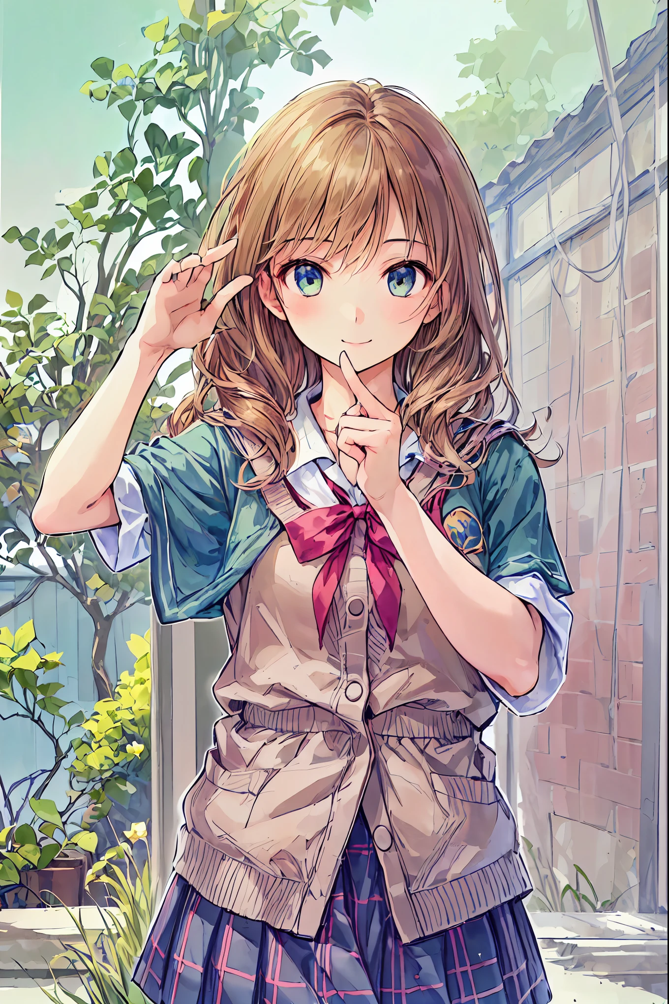 High definition raw color picture, Professional Shooting, (((((Bokeh))))), Written Borders, Taken with Sony α7IV、brown hair,Shortcut,messy hair, My Blurry Hair with Openings ,hole々 positive attitude ,Small box,Beautiful legs, her enchanting grayish blue eyes shine Like stars.,(masterpiece:2.0), (Highest Quality:2.0), (SUPER MINI SKIRT, Super short, girls' school uniform:1.5), (side map:1.5), (Sexy Pose:1.5), ( Red Face:1.3), (realistic:1.5), 1 , Precise little handle, embarrassing appearance , smile, very nice girl, innocent face, Like々Funny Face, clear eyes, shining eyes, Small box, beautiful hand skin, SUPER LESS, highest resolution, Japanese high school students , blazer uniform,brown hair, anatomically correct hand,correct foot anatomically correct、perfect hands、perfect finger、perfect palm 、Perfect Nails、Perfect Thumb 、perfect index finger 、perfect middle finger、perfect ring finger、perfect little finger、perfect textured hand