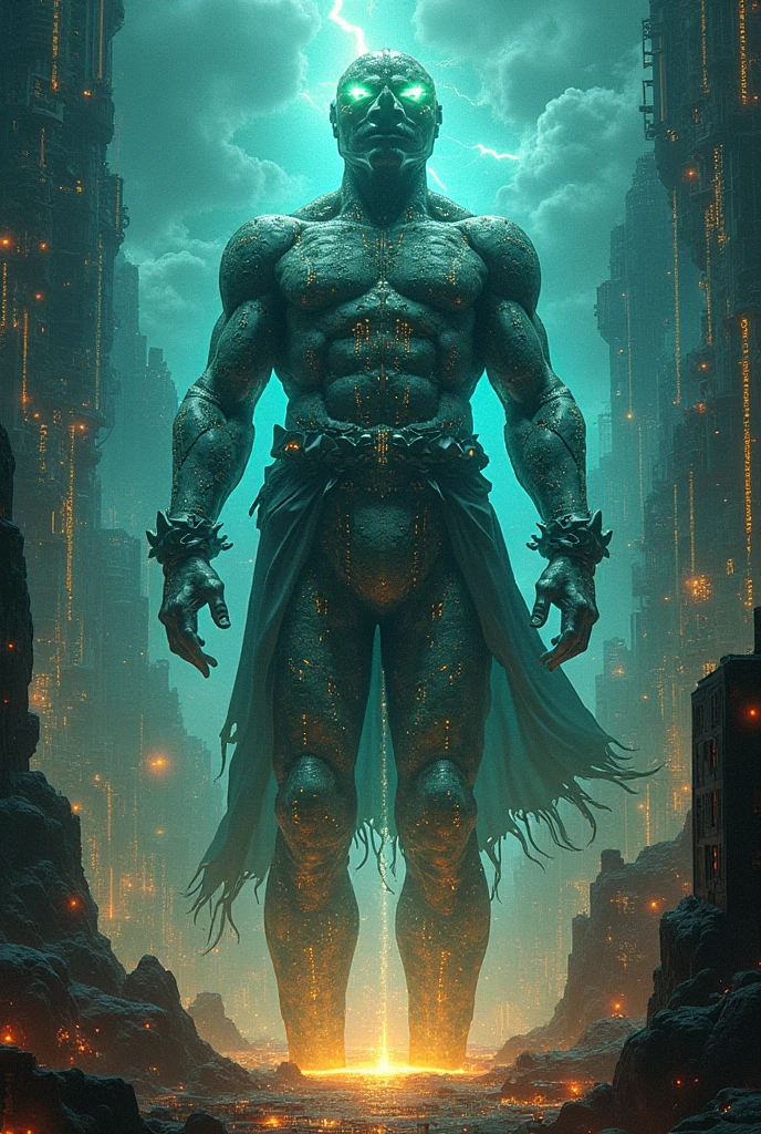 Generate a book cover "Prometheus Bound" based on the present where in this story Prometheus gave feelings to the ia