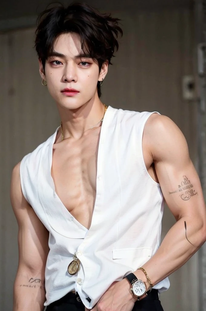 Bust photo,There is an ID photo on the back,Single horsetail,Smooth back,Turn Back,smooth jaw,White lace bra,比基尼,Hermaphroditic men,with fair skin,White lips,The light is even,with a pure white background,plain face,jpn,male people,nakeness,Smooth shoulders,鎖骨,Turn Back,Short broken hair,Youth,cool guy,18yr old,scowling,cool guy,Slim young handsome guy,