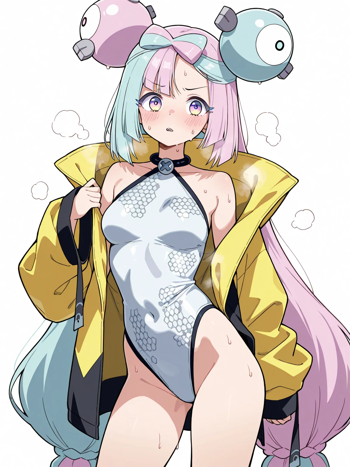 iono1,masterpiece,best quality,high resolution,strapless leotard,nsfw,((see through)),show off nipple