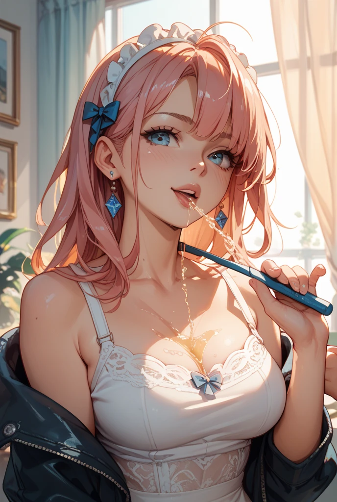 1girl, cosmetics, lipstick tube, solo, eyewear on head, long hair, sunglasses, purple eyes, applying makeup,huge breasts, holding, purple hair, from side, ponytail, makeup, bare shoulders, parted lips, off shoulder, lipstick, upper body, off-shoulder shirt, profile, bangs, sidelocks,star-kafka,(shiny skin),(mature female:1.2),<lora:kafka-v2-naivae-final-6ep:0.7>