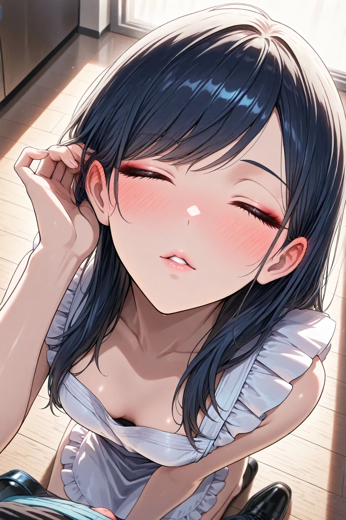 Pokemon Mother Lana, Pokemon Mother Lana, Brown Hair, freckles, hair ornaments, Long Hair, Swept-apart bangs, (Bright Eyes:1.5),blush、smile、Big Breasts、Sleep、Sleeping with your mouth open、Lie on your back in bed、目を閉じる
break 鎖骨, 下着姿
break looking at viewer, whole body, (Cowboy Shot:1.5),
break indoors,
break (masterpiece:1.2), Highest quality, High resolution, unity 8k wallpaper, (shape:0.8), (Beautiful details:1.6), Highly detailed face, Perfect lighting, Highly detailed CG, (Perfect hands, Perfect Anatomy),White mucus on the face、Close your eyelids、Side Tail