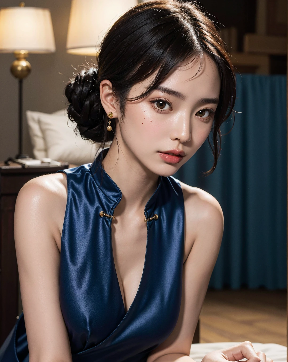Mix 4, (8k, Live Shooting, Highest quality, masterpiece: 1.2), (Real, Photorealistic: 1.37), 一人のgirl, cute, night, rain, Wetty, Professional Lighting, Photon Mapping, Radio City, Physically Based Rendering, Gradient black hair, Gray Hair, Short Curly Hair, good looking, girl, Highest quality写真, High resolution, 1080P, (Clear Face), (Detailed face description), (Detailed hand description), (masterpiece), (Exquisite CG)、Extreme light and shadow、Disheveled Hair、Masterwork、Rich details、(Fine facial features)、(Highest qualityの写真)、(Masterpiece)、(Detailed eyes)、Look in front of you、Detailed clavicle、((Mid-breasted))、Nipple erection、Sexy、Lady、Clear、Smooth Hair、Clothes are not shiny、yukata、firework、kimono、水色のkimono、