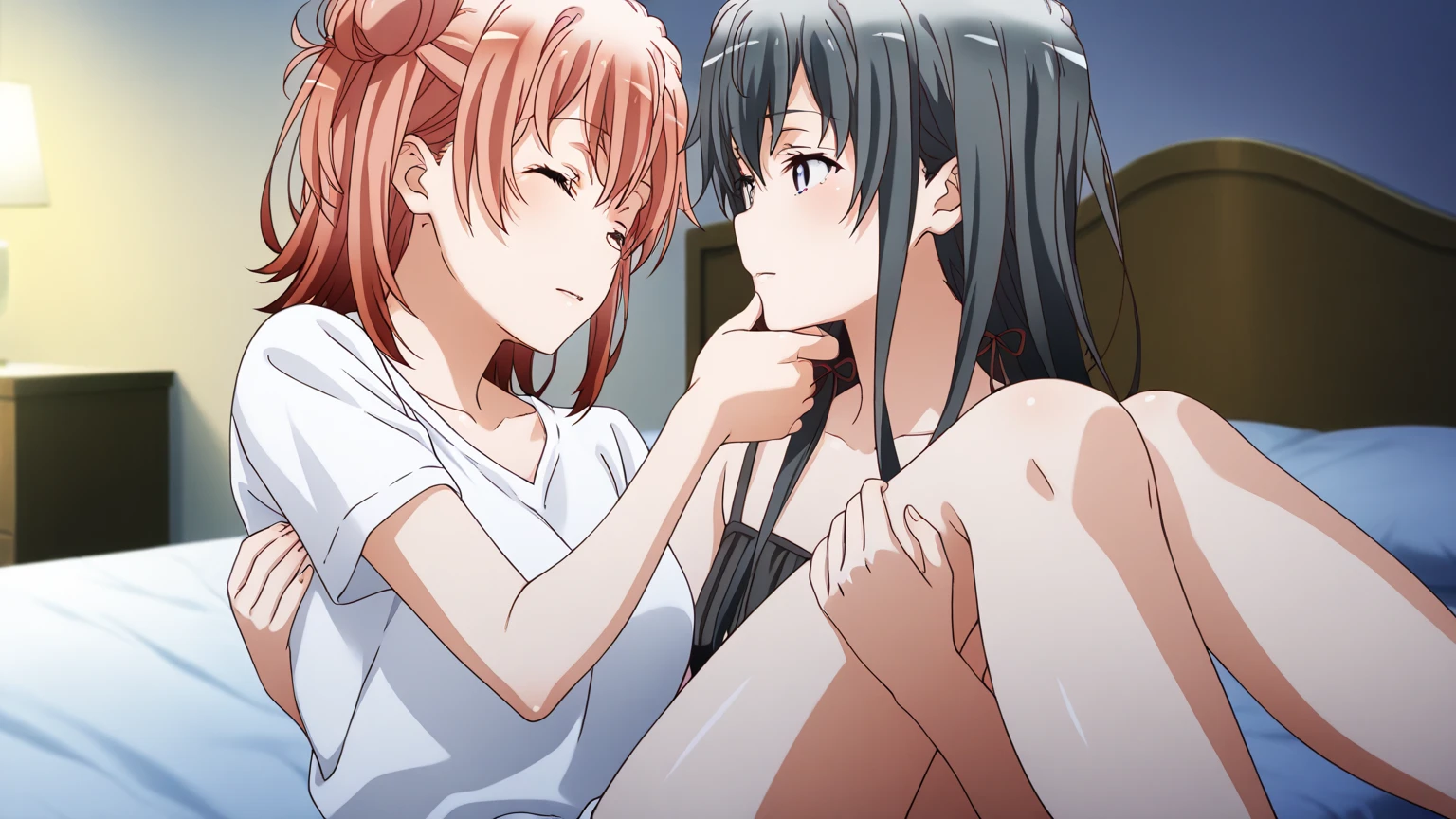 lesbian, naked,2girls,misaka_mikoto, 2misaka,