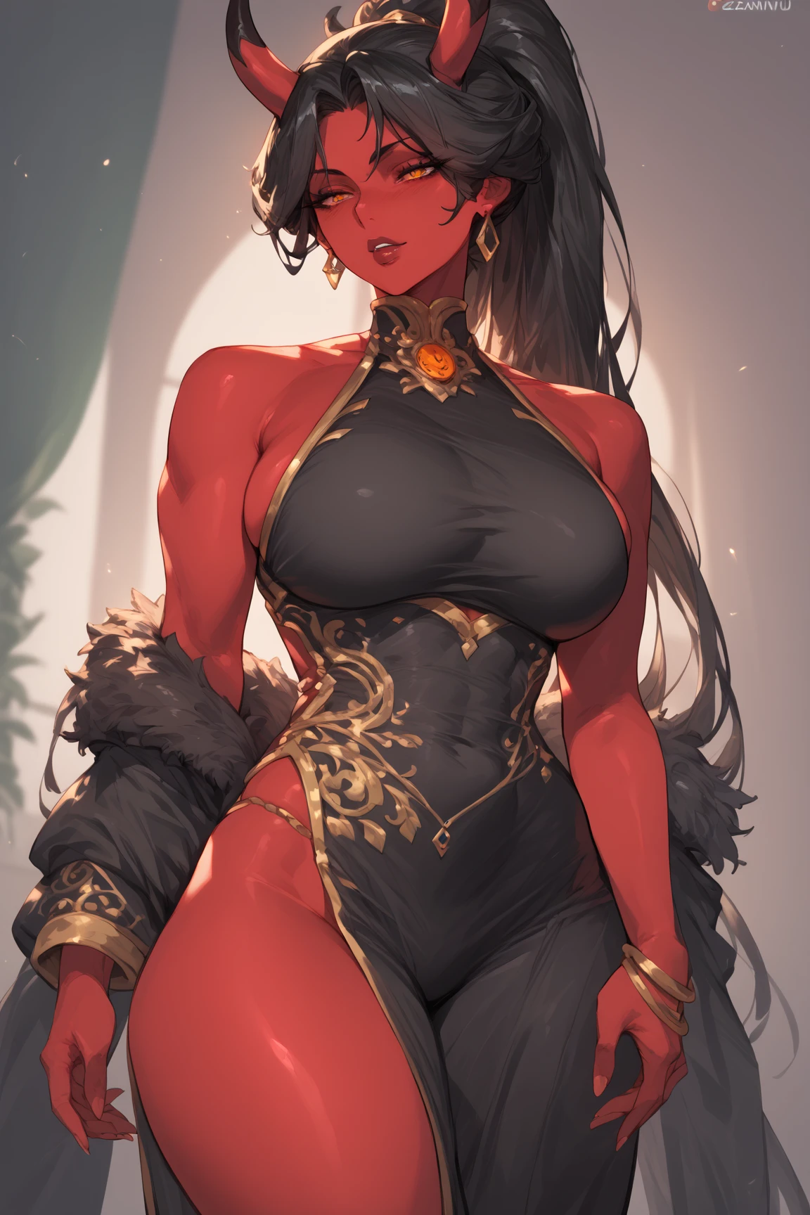 full body shot of sexy smiling javanese daughter wearing a see-through (kebaya) in candi, (extremely detailed CG unity 8k wallpaper),face incredibly detailed, lips, realistic, solo,medium breasts,skin tight, puffy, facial, masterpiece,best quality, Intricate, High Detail, dramatic, --auto --s2