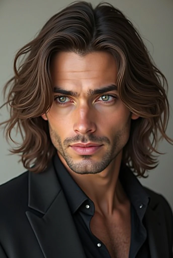 Male model long hair sexy