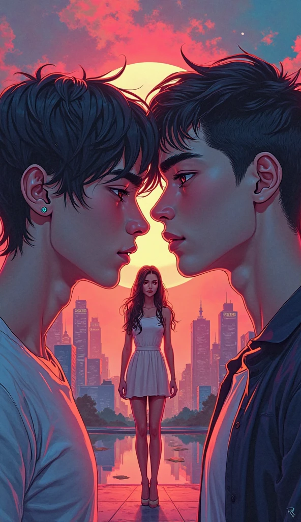 In Medieval monastery Boy A 19-year-old novice is tempted by a demon in the form of a handsome muscular man, watercolor, in the style of Caravaggio, beautiful, erotic, seduces, masterpiece, athletic, young man, in torn panties, slips, Erotic.