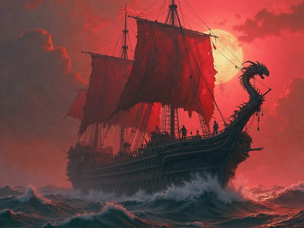 ASCIIa raft sailing through blood