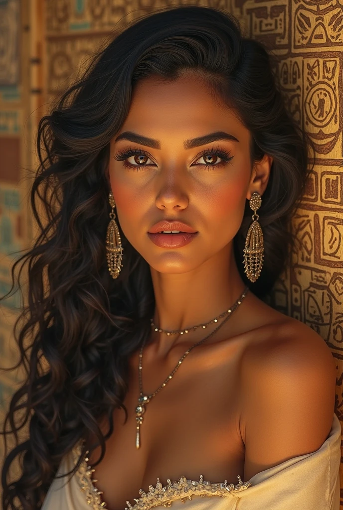((Ouarzazate in background)), photo of alluring beautiful Arabic woman, ((bright eyes)), dark stylish haircut, exotic jewelry, intricate embroidery lingerie, (masterpiece) (best quality) (detailed) (8k) (HDR) (wallpaper) (cinematic lighting) (sharp focus) (intricate) AbigailRatchford