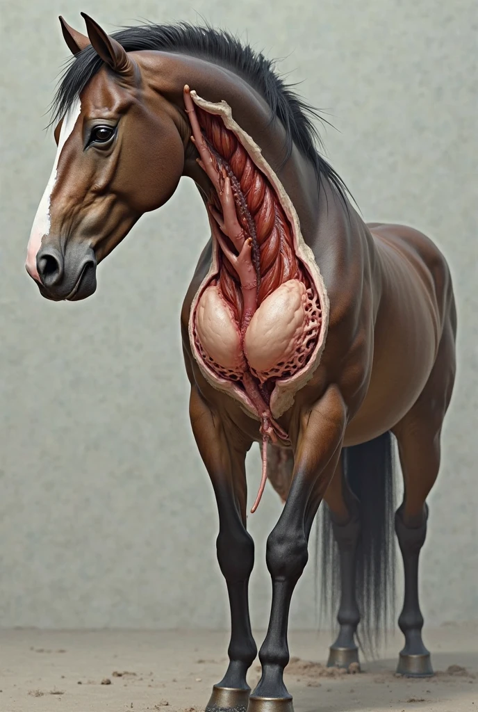 nude, Jennifer Lawrence, sucking on a horse ?????, deep throat, cum all over her, laying under horse with head under penis, ????? horse penis, POV, highly detailed, horse thrusting into her throat
