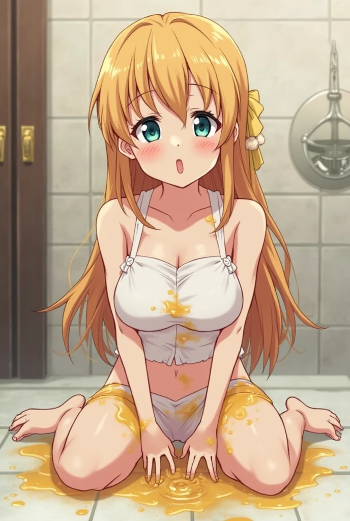 fox furry girl,yellow long hair,shower room,showering,rain,wet body,sex suggestion face,looking at viewer,blush,heart eye,light and shadow,glittering water,armpits fur,pubic fur,neck fur,ultradetailed fur,water splash,steam face,steam armpits,steam body,very hot,heavy breath,open mouth,drool,low angle