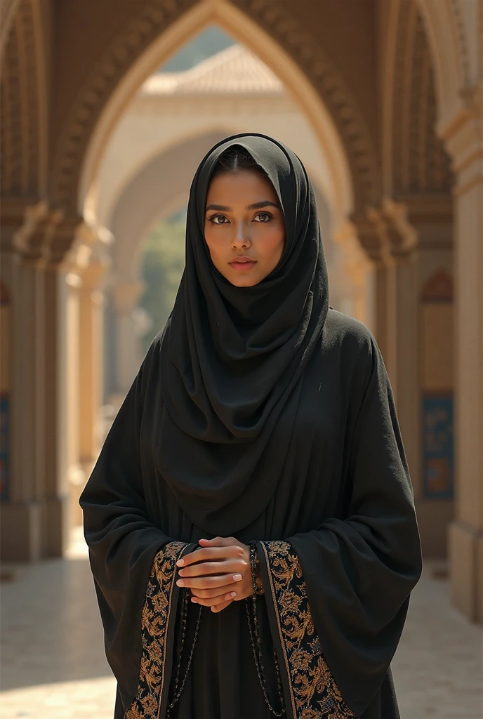 Premium Photo | A Muslim girl with a Black hijab and niqab