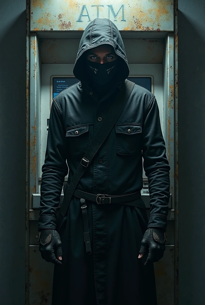 korean girl, (behind , surgical mask), multiple girls, holding knife, stabbing, black raincoat, black gloves, hood up, room , black wet suit, holding knife, black gloves, behind , blood splatter, short hair, night, mass murderer, robbery, in the house,