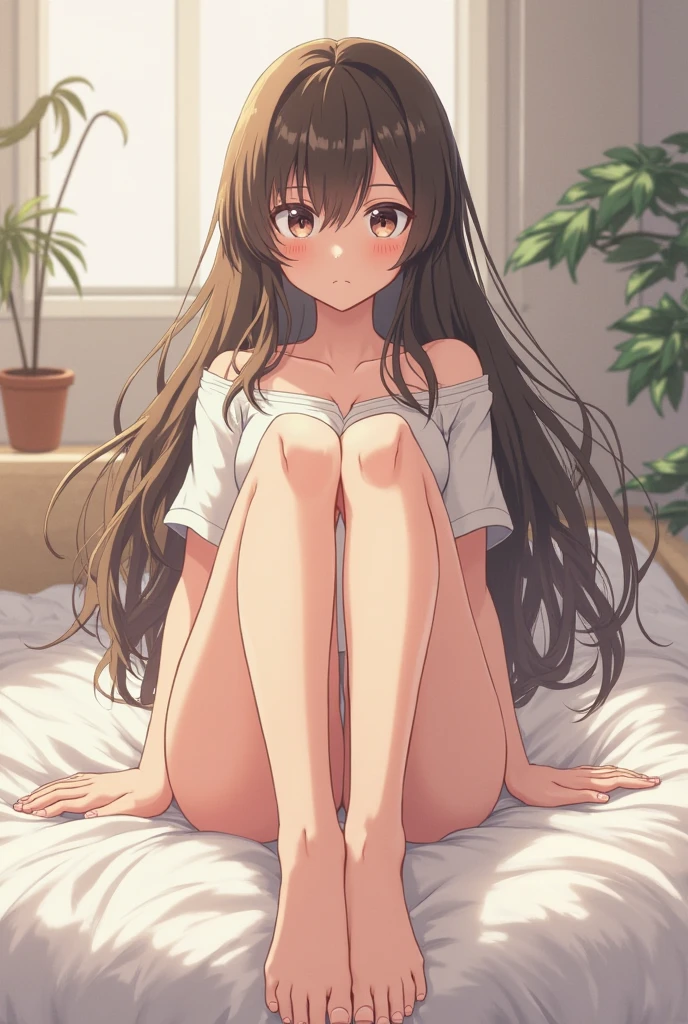1girl, dark skin, (nude:1.5), tan lines, (open legs:1.5) , laying back, (detailed:1.5), (monstrosity:0.5)