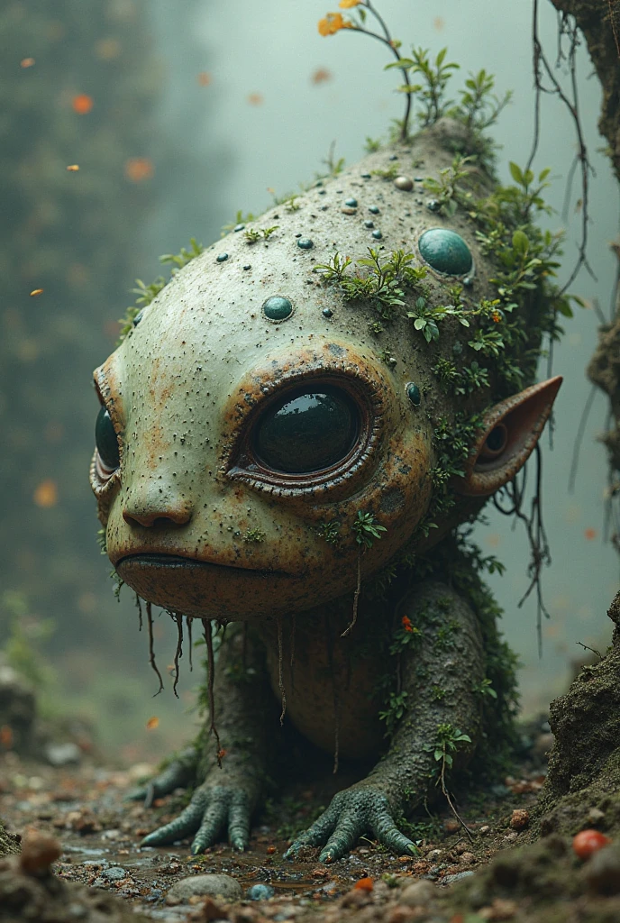 score_9, score_8_up, score_7_up, rating_explicit.
BREAK dystopian indoor sci-fi cinematic still, grotesque-looking alien creature that resembles a tadpole with milky ribbed skin adorned with a obsidian black pattern. Fidgeting in a green-brown organic slurry inside concrete bunker. Early morning natural light streaming through a narrow embrasure, soft shadows. Detailed observation of vile organs and remains of alien organisms scattered around. The impression is that a massive alien creature has exploded from within, leaving behind remnants of tissue and a creepy-looking white tadpole-slug.
BREAK An unsettling alien creature is fidgeting in the center of the scene. This creature closely resembles a tadpole but with an otherworldly twist. Its skin is milky and ribbed, adorned with an black pattern. The creature appears to be in distress, possibly reacting to the environment around it.
BREAK The floor of the concrete bunker is coated with a thick, green-brown organic slurry. This slurry appears to be the remnants of the exploded alien creature, with bits of tissue and other organic matter scattered throughout. The texture is wet and slimy, adding to the overall grossness of the scene.
BREAK SK_CINEMATIC zPDXL2 ImgFixerPre0.3