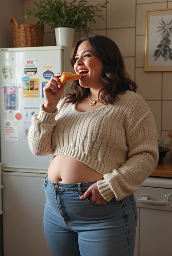 Female, Age 45, Obesity Physique, burger cafe, (messy eater:1.2), Curvy ????, Round belly, Saggy ???????, Round Rear, Plump Lips, Fat Thighs, Sweaty due to heat, Wavy brown hair, Blue eyes, Beauty spot under right eye, Pink top, black pants, Lazy, Tired, ?????, Caring, Teasing, Flirty 