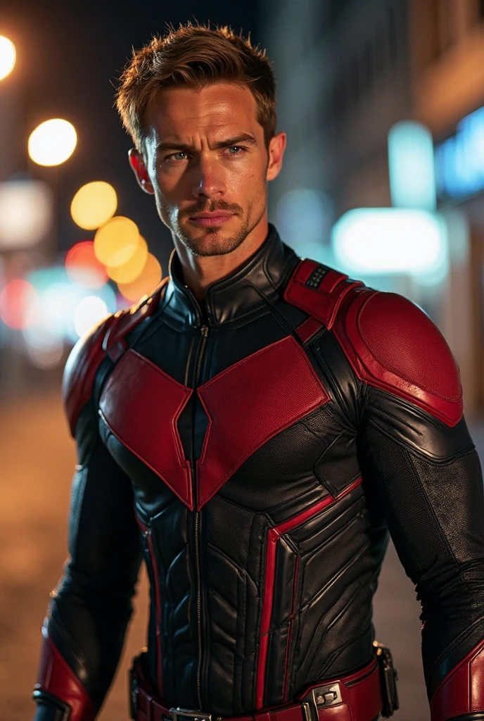 score_9, score_8_up, score_7_up, source_real, realitic, raw, photo, photorealism, & iron spiderman 2099 cybernetic character from a comic book series that has a mechanic and glass part,dark,masterpiece,detailed, stunning