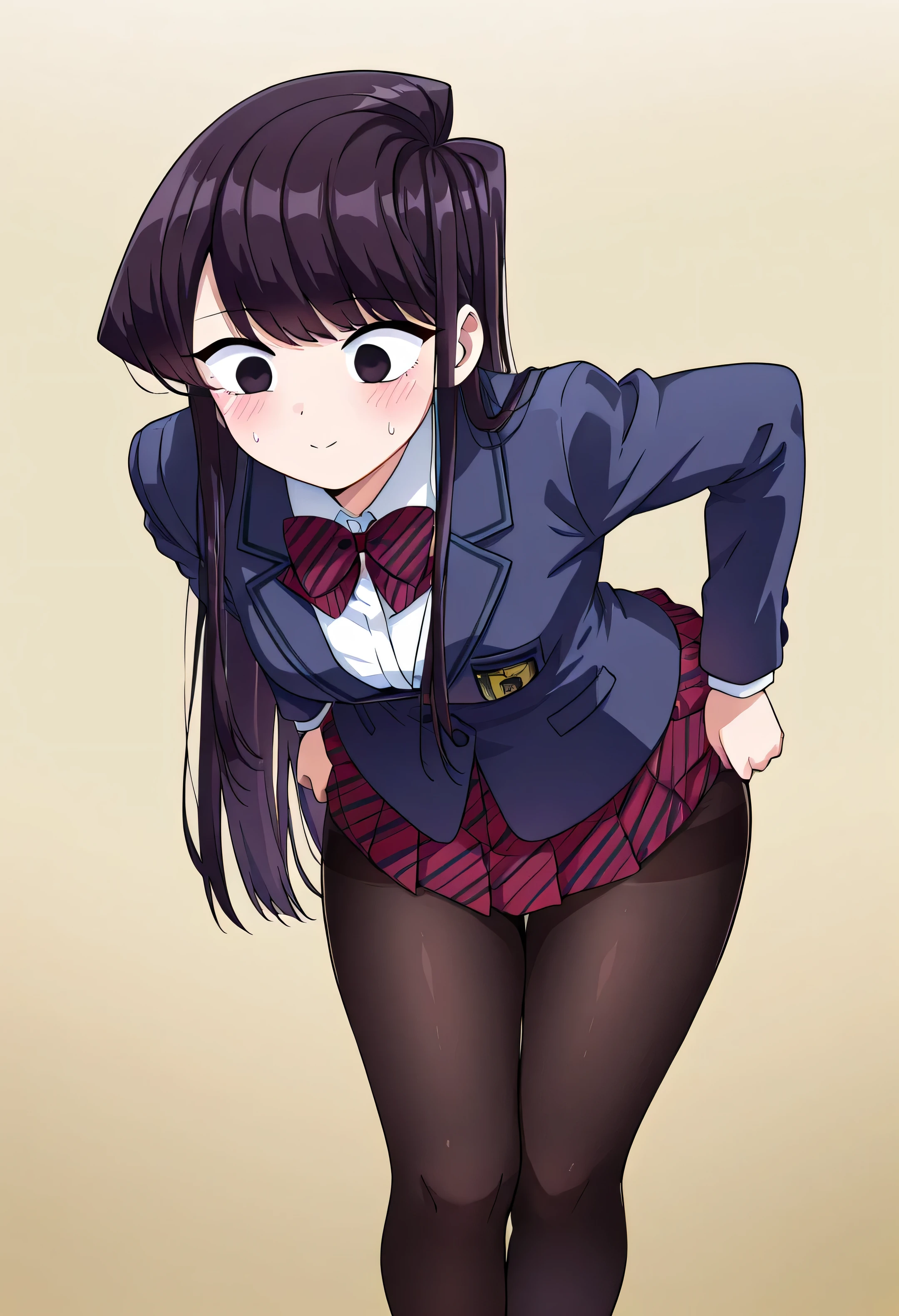 One girl, Five Fingers, mini skirt, Looking down at the viewer, Twin tails, Highest quality, Thigh focus, Dynamic pose, A seductive smile, blazer, blouse, Black Pantyhose, panties under pantyhose, Thigh focus, Spread your legs, Squat, Roll up the skirt yourself, vapor, From below, 