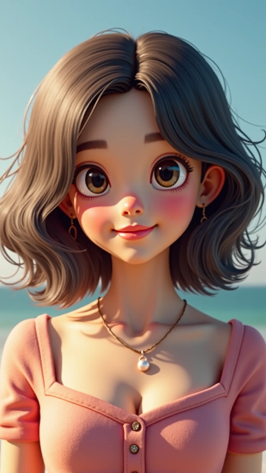 Cute adult girl realistic