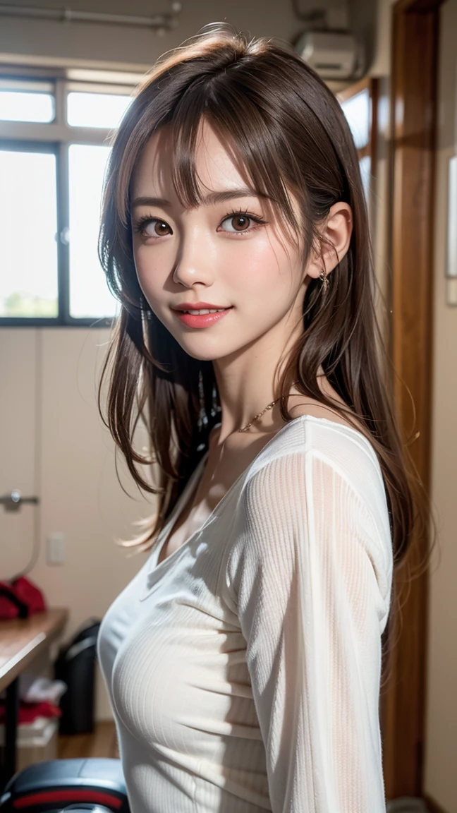 best quality, face focus, soft light, ultra high res, (photorealistic:1.4), RAW photo,
1japanese girl, solo, cute, (pupil, lights in the eyes), detailed beautiful face, (small chest),(high resolution detail of human skin texture),
(long hair),
indoor,
Damask Shirt Dress,
(portrait)