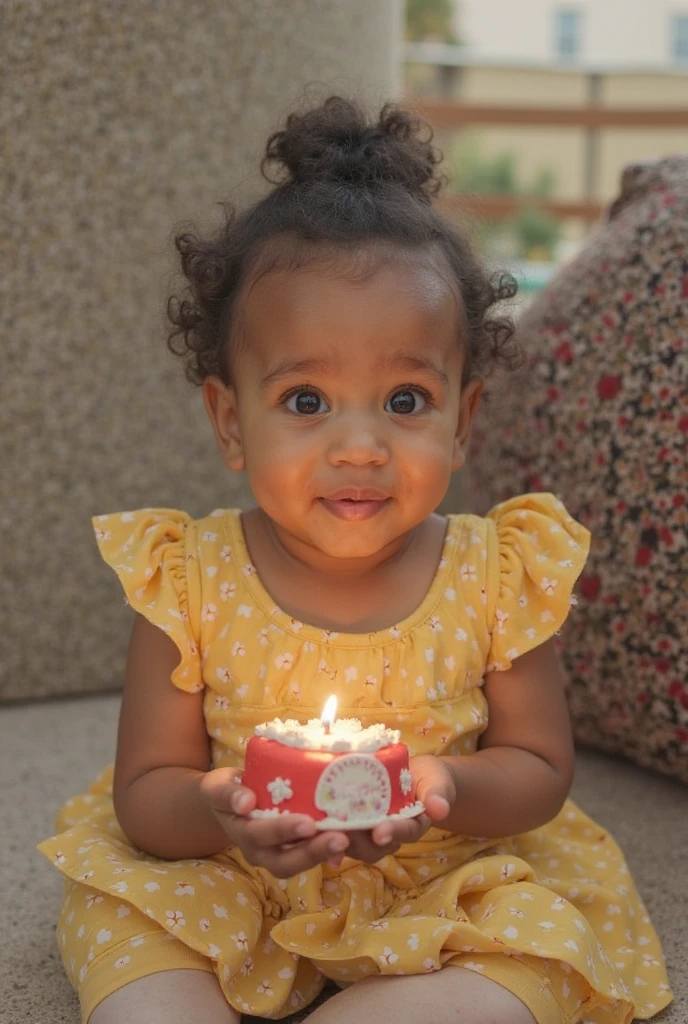 Nepali baby celebrating her birthday with cakes and balloons
