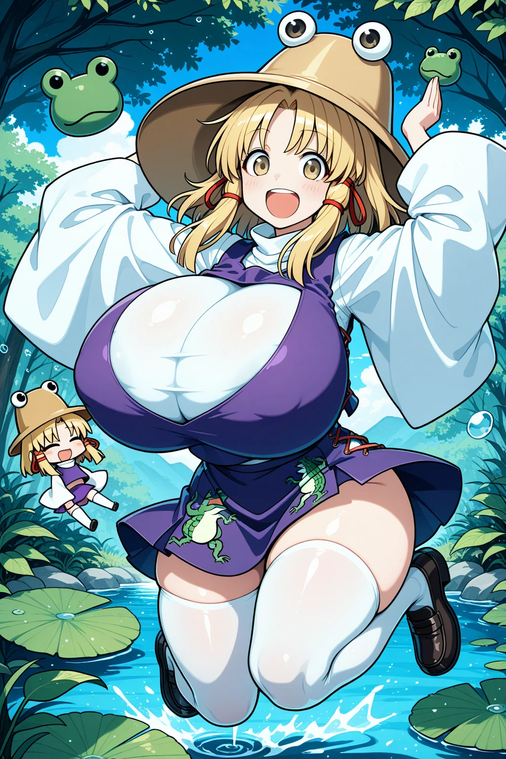 looking at the viewer, alone, smile, Light blue striped knee socks, white boots, whole body,,(NSFW),(((nude))),(take off), (big breasts: 1.2), (私 can see your nipples: 1.4), (pussy), (((Extremely thick thighs))),wide hips, Beautiful thick thighs, huge round ass, huge natural breasts, Shiny and oily breasts,twin tails,blonde, (orgasm: 1.5),(( micro flossy bikini:1.2)),(Are standing/Are standing in honor),(Kupaa:1.5),beautiful hair, beautiful face, fine and beautiful eyes, beautiful clavicle, beautiful body, beautiful feet, beautiful fingers, (beautiful scenery), Are standing, (smile, open your mouth), (from below:1.5),(visibility is low:1.5), (((No panties, genitals visible))),(top quality, masterpiece),