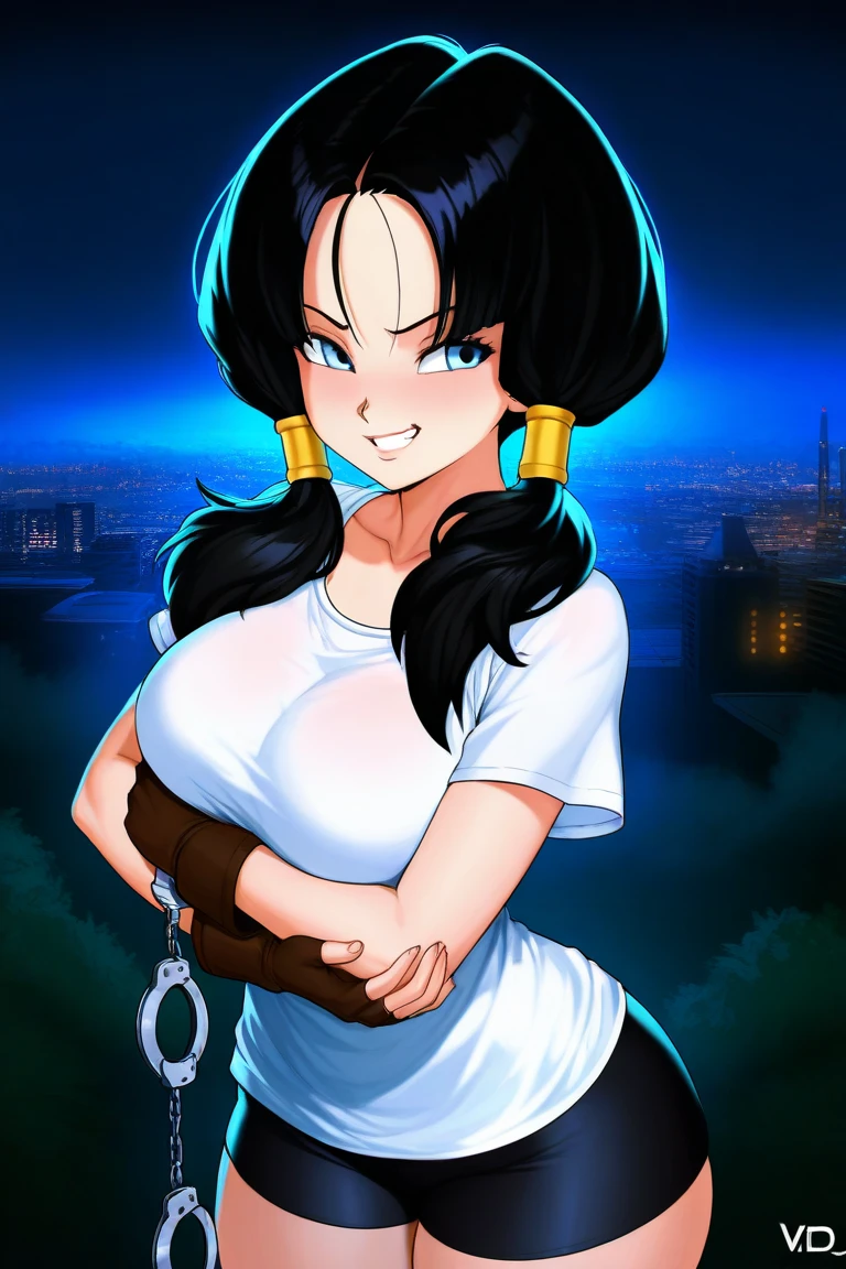 Glass lual 
Create an image depicting  the portrait f a beautiful woman vegeta + Naruto sexy vestido em Vdecote front  of a universe where fire black, planets, and galaxies are made entirely of colorful, translucent glass, refracting and reflecting light in dynamic patterns.