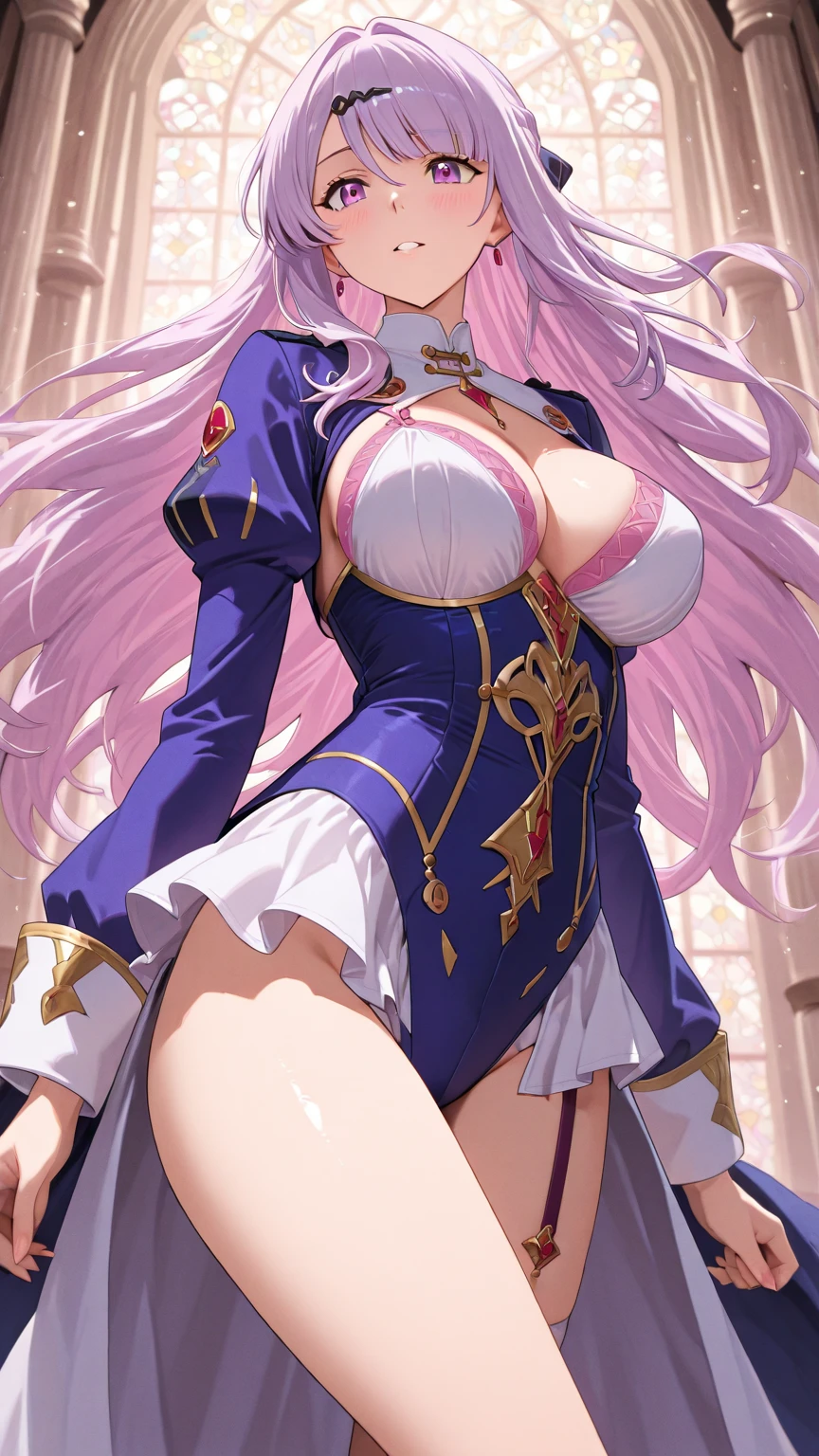 ((masterpiece)), Highest quality, Very detailed,(One Girl),Finafam Earth Light、Finafam Earth Light, Green Eyes, Long Hair, Purple Hair, dress, gloves, jewelry, Cleavage, PRİNCESS,elbow gloves,tiara,brooch,white gloves,Beautiful background, chest, Bent body,Lie in, The dress is falling apart, Look to the side, Worried face, The female ???????? are in full view, Drunk look, Hot body、Sweaty、 Browsing Caution, (((Trembling Body))), (((Squirting climax))), (((aroused))), (((in heat))), (((Drooling))), NSFW, (((Falling into Pleasure))), (((corruption))), Fina succumbs to pleasure and transforms into a demon, Fina morphing into succubusform, demon girl, see through, very huge breasts, pink hair, purple eyes, symbol-shaped pupils, short pelvic curtain, Fina became a succubus and attacked men indiscriminately, All I could think about was having ???