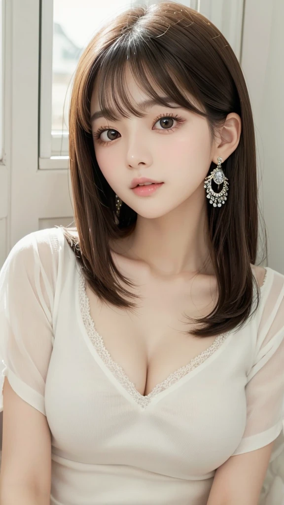 Silver Hair、(masterpiece, Highest品質, Highest, Official Art, beautifully、beautiful, exposed for a long time: 1.2), Smooth movement, Attractive patterns, 1 girl, (Dresses with sleeves: 1.4), Upper Body close-up, Expose your shoulders, Chinese Girl, blush, Black lob hair, Portraiture, alone, Upper Body, Observing the observer, Detailed Background, Detailed face, Controlling the wind, Dynamic pose, Aether Dynamics, in the background, Great atmosphere,blonde, Plump face,Random Pause, Big Breasts